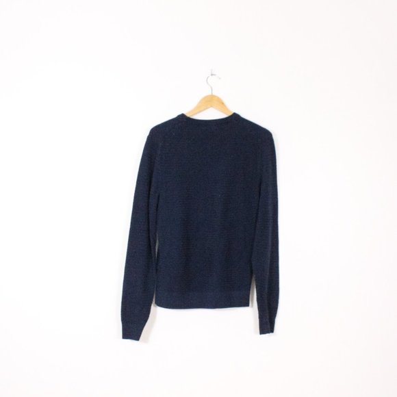 *Denver Hayes Navy Blue Cable Knit Crew Neck Sweater - Picture 6 of 6